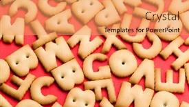  Presentation with biscuit - Presentation theme consisting of word biscuit over red background background and a coral colored foreground