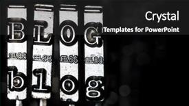  Presentation with blog - Presentation design consisting of word blog composed from keys of vintage typewriter background and a dark gray colored foreground