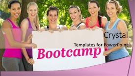  Presentation with pink white - Presentation theme featuring word bootcamp and modern white background and a coral colored foreground