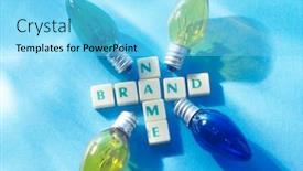  Presentation with brand - PPT theme with word-brand-name-and-light background and a arctic colored foreground