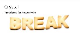  Presentation with biscuit - Slide deck having word break biscuit isolated on white background background and a white colored foreground