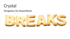  Presentation with cookie - Colorful presentation theme enhanced with word breaks cookie isolated backdrop and a white colored foreground