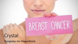  Presentation with breast cancer - PPT theme featuring word breast cancer and young background and a coral colored foreground
