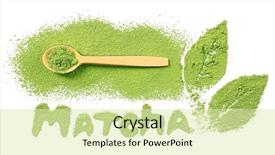  Presentation with matcha green tea - Beautiful PPT theme featuring word by powdered matcha green backdrop and a soft green colored foreground