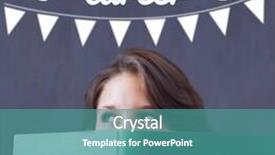  Presentation with career - Presentation having word career and bunting against student holding book background and a teal colored foreground