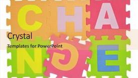  Presentation with puzzle pieces - Cool new presentation theme with word change jigsaw puzzle pieces backdrop and a yellow colored foreground