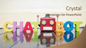  Presentation with chat - Slide deck consisting of word chat bot background and a sky blue colored foreground