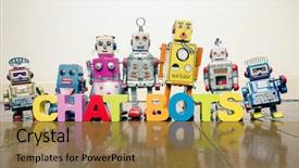  Presentation with chat - Audience pleasing PPT layouts consisting of word chat bots with wooden backdrop and a gold colored foreground