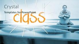  Presentation with lecture hall - Colorful presentation enhanced with word class against lecturer sitting in lecture hall backdrop and a sky blue colored foreground