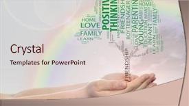  Presentation with education love - Slide deck enhanced with word cloud or tagcloud tree background and a lemonade colored foreground