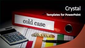  Presentation with crime - Slide deck having word cold case on red background and a black colored foreground