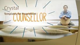  Presentation with lecture hall - Slide deck enhanced with word-counsellor-against-lecturer-sitting background and a lemonade colored foreground