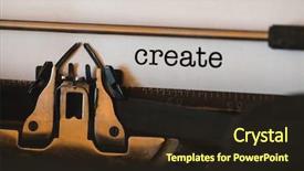  Presentation with create - Cool new theme with word create against close-up of typewriter backdrop and a wine colored foreground