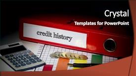  Presentation with binder - Amazing presentation theme having word credit history on red backdrop and a black colored foreground