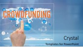  Presentation with crowdfunding - Slide deck consisting of word crowdfunding against white background background and a light blue colored foreground
