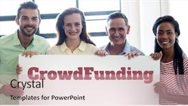  Presentation with crowdfunding - Presentation theme having word crowdfunding against white background background and a lemonade colored foreground