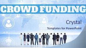  Presentation with crowdfunding - Beautiful slides featuring word crowdfunding against white background backdrop and a sky blue colored foreground
