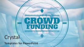  Presentation with crowdfunding - Beautiful slides featuring word crowdfunding against white background backdrop and a light blue colored foreground