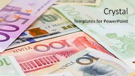  Presentation with euro - Presentation design featuring word currency yuan us dollar background and a mint green colored foreground