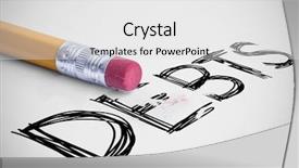  Presentation with mistakes pencil eraser pencil eraser - Presentation design having word debts against pencil background and a white colored foreground