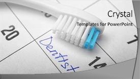  Presentation with tooth brush - Presentation design with word dentist in calendar and tooth brush closeup background and a white colored foreground