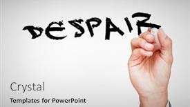  Presentation with despair - Slide set enhanced with word despair against hand holding a marker background and a white colored foreground