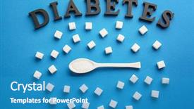  Presentation with sugar cubes - Slide deck having word diabetes and sugar background and a teal colored foreground