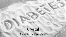  Presentation with sugar - PPT layouts enhanced with word diabetes written on sugar background and a light gray colored foreground