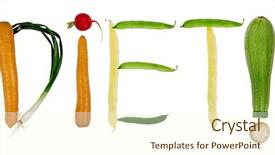  Presentation with diet - Theme with word diet made of fresh background and a cream colored foreground