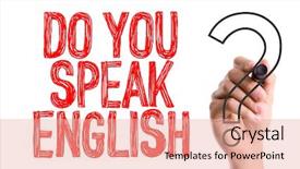  Presentation with marker - Slide deck having word do you speak english background and a coral colored foreground