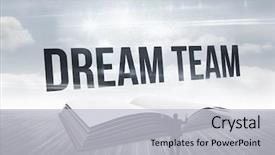  Presentation with dream sky - Slide set featuring word dream team and gesturing background and a light gray colored foreground