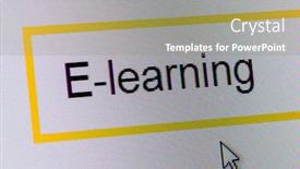  Presentation with learning technology - PPT layouts consisting of word-e-learning-in-search background and a coral colored foreground