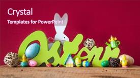  Presentation with language - Slides enhanced with word easter in german language background and a crimson colored foreground