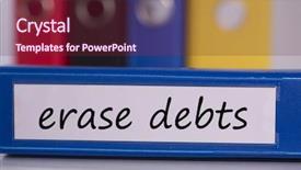 Presentation with blue and orange business - Colorful PPT theme enhanced with word erase debts on blue backdrop and a tawny brown colored foreground