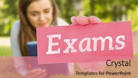  Presentation with university - Beautiful PPT layouts featuring showing card against university student backdrop and a coral colored foreground