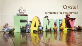  Presentation with floor - Slide set with word family on wooden floor background and a cream colored foreground