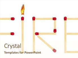 Word Fire Made Of Matches PPT template 12 | CrystalGraphics