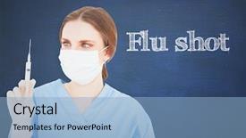  Presentation with shot - Amazing slide deck having word flu shot and pretty backdrop and a  colored foreground