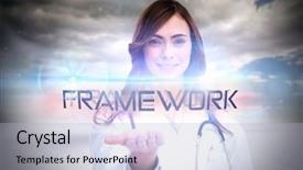  Presentation with framework - Theme having open palm against cloud background and a light gray colored foreground