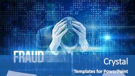  Presentation with binary blue - Presentation enhanced with word fraud and businessman background and a teal colored foreground