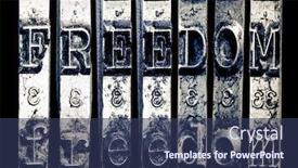  Presentation with old - Amazing slides having word-freedome-with-old-typewriter backdrop and a ocean colored foreground