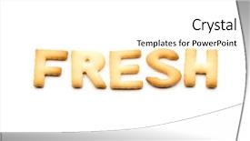  Presentation with biscuit - Audience pleasing presentation design consisting of word fresh biscuit isolated on white background backdrop and a white colored foreground