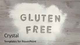  Presentation with vintage food - Theme featuring word gluten free written background and a light gray colored foreground
