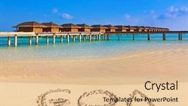  Presentation with goa - Beautiful slide deck featuring word goa on beach - nature backdrop and a lemonade colored foreground