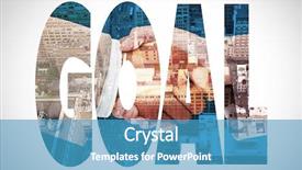  Presentation with peoples - Amazing slide deck having word goal and side view of business peoples hands shaking against new york backdrop and a teal colored foreground