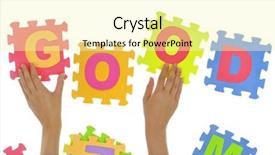  Presentation with puzzle pieces - PPT theme featuring coast of sylt north frisian background and a light blue colored foreground