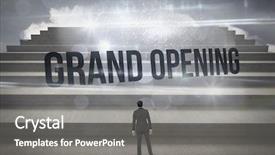  Presentation with grand opening - PPT layouts consisting of word grand opening and asian background and a gray colored foreground