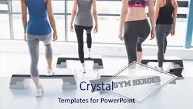  Presentation with aerobics - Slide deck with word-gym-heroes-and-aerobics background and a sky blue colored foreground