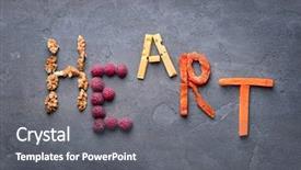  Presentation with nutrition for a healthy heart - Beautiful PPT layouts featuring word heart made of healthy backdrop and a gray colored foreground