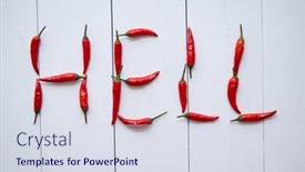  Presentation with red chilli - Colorful PPT theme enhanced with word-hell-formed backdrop and a sky blue colored foreground